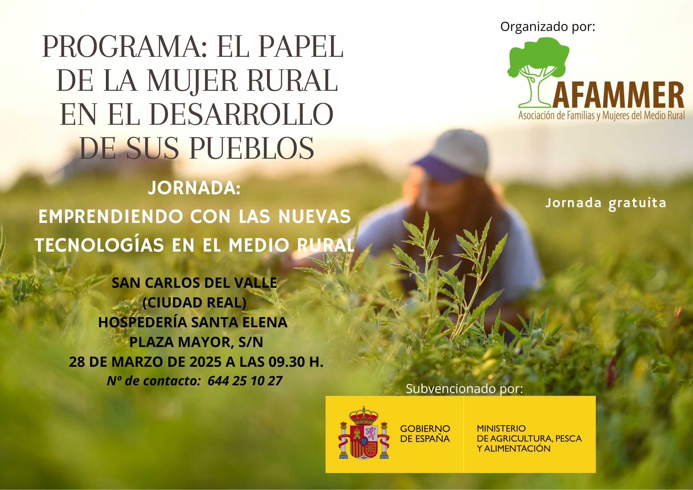 Cartel Jornada AFAMMER en San Carlos del Valle